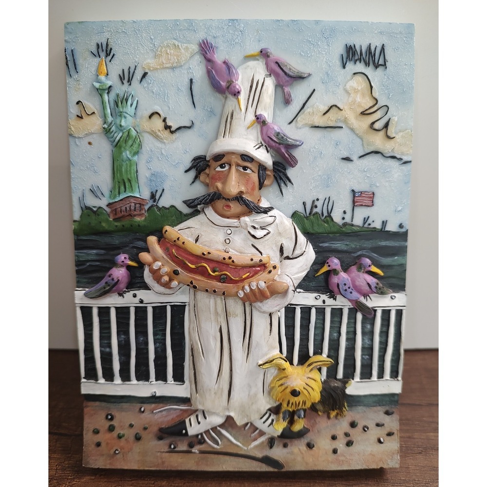 Joanna Chef 3D Wall Art Plaque New York Statue Of Liberty Hot Dog Per Dog B17